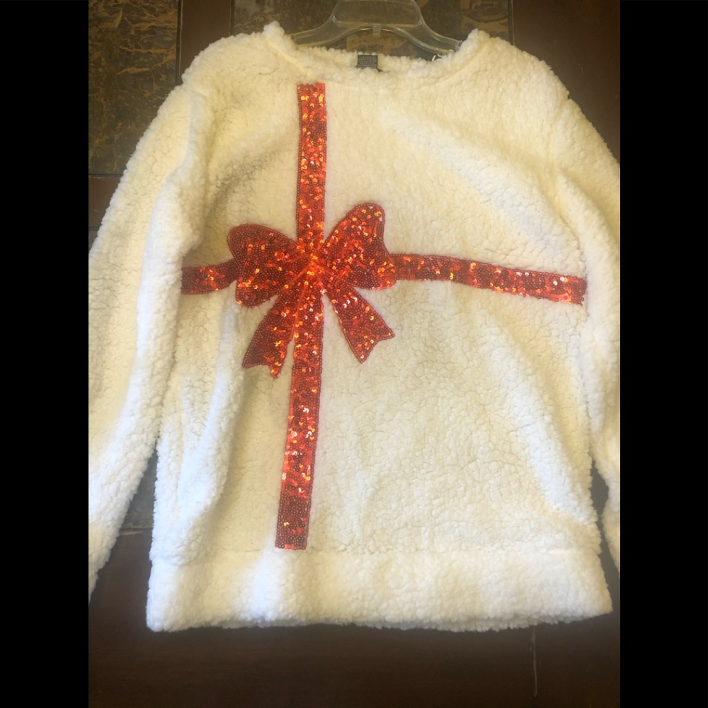 White and Red Sweater